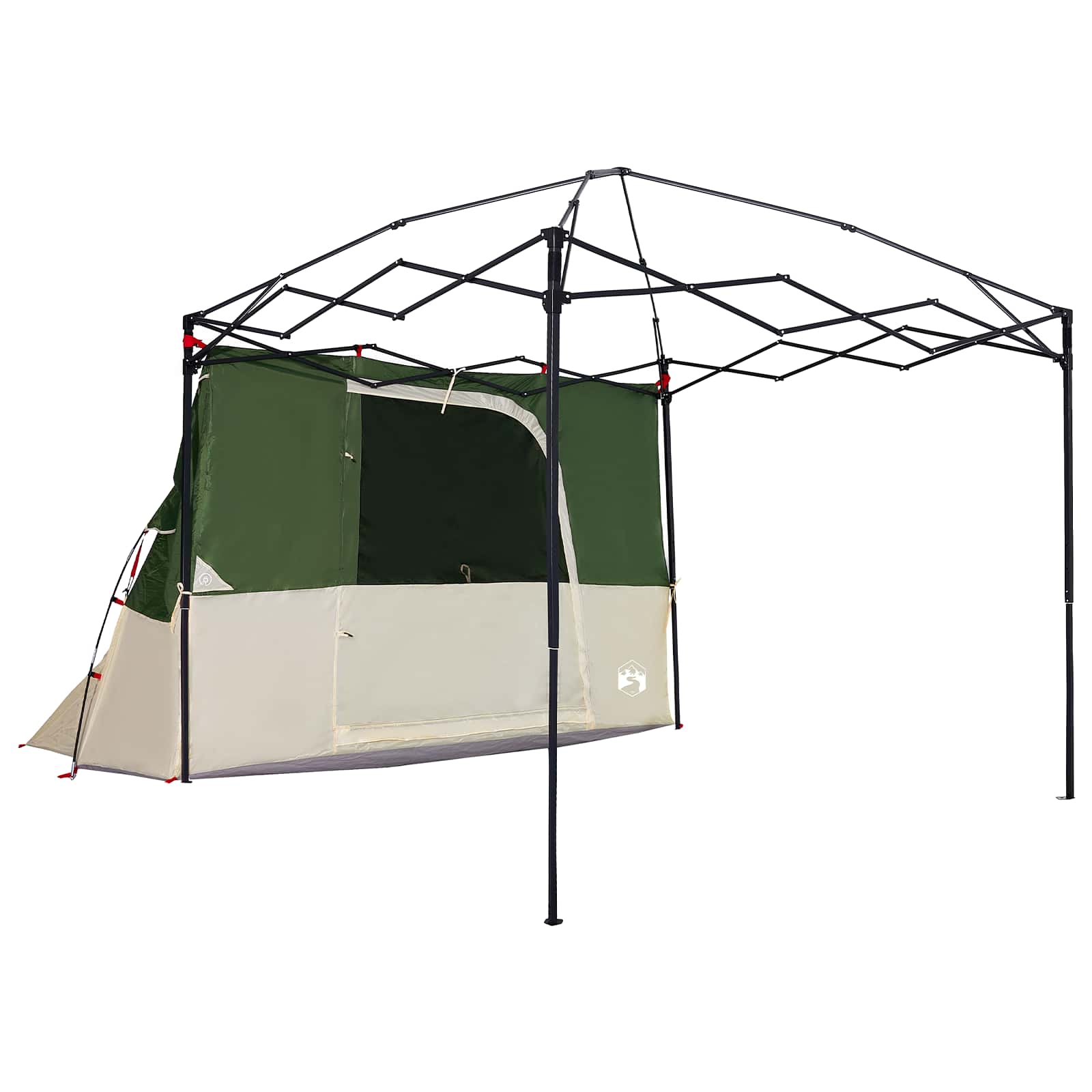 Camping-Zelt-Set mit Dach 2 pcs Grün Taffeta und Stoff