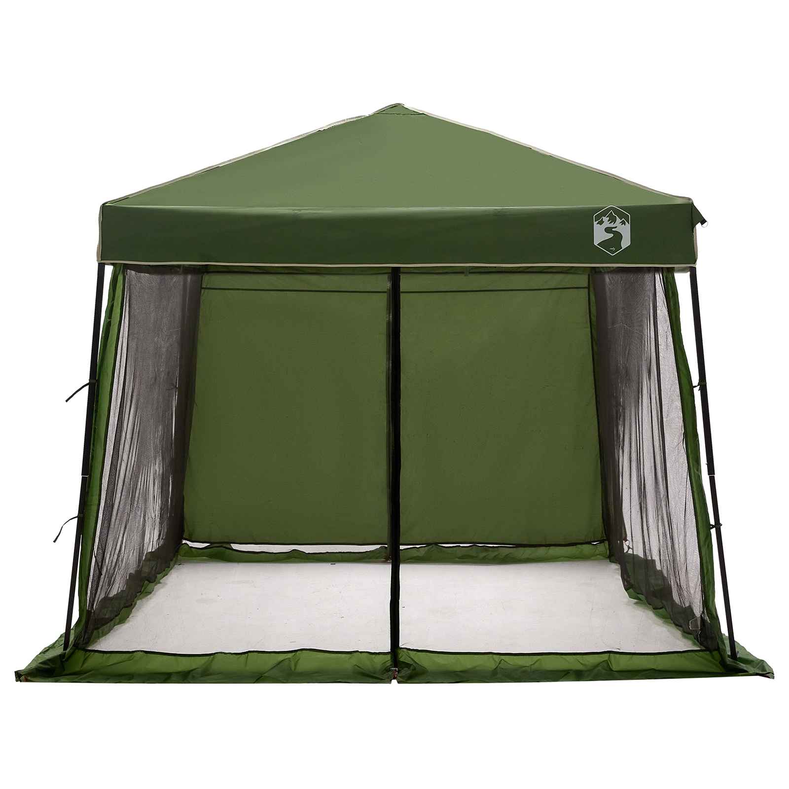 Camping-Zelt-Set mit Dach 2 pcs Grün Taffeta und Stoff