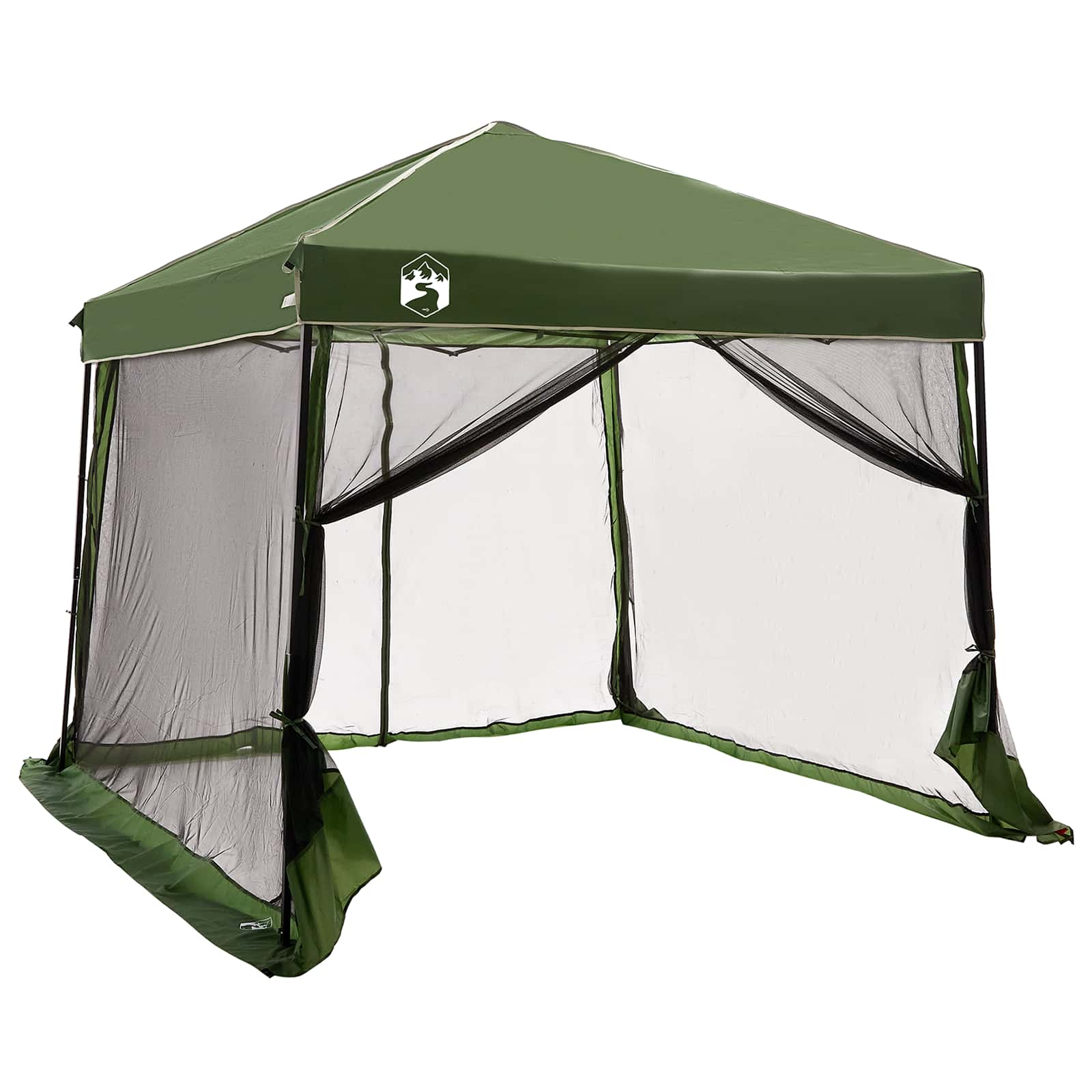 Camping-Zelt-Set mit Dach 2 pcs Grün Taffeta und Stoff