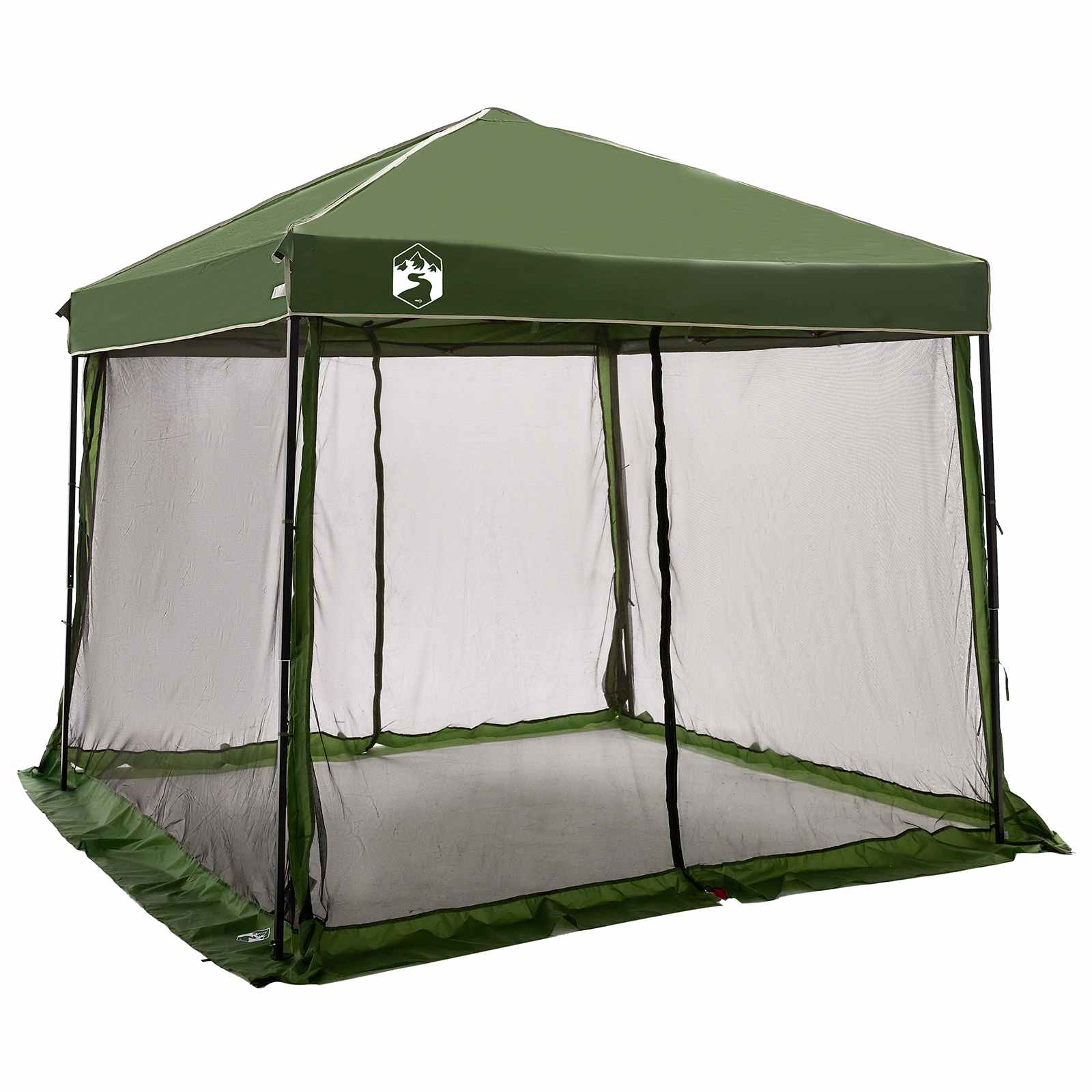 Camping-Zelt-Set mit Dach 2 pcs Grün Taffeta und Stoff