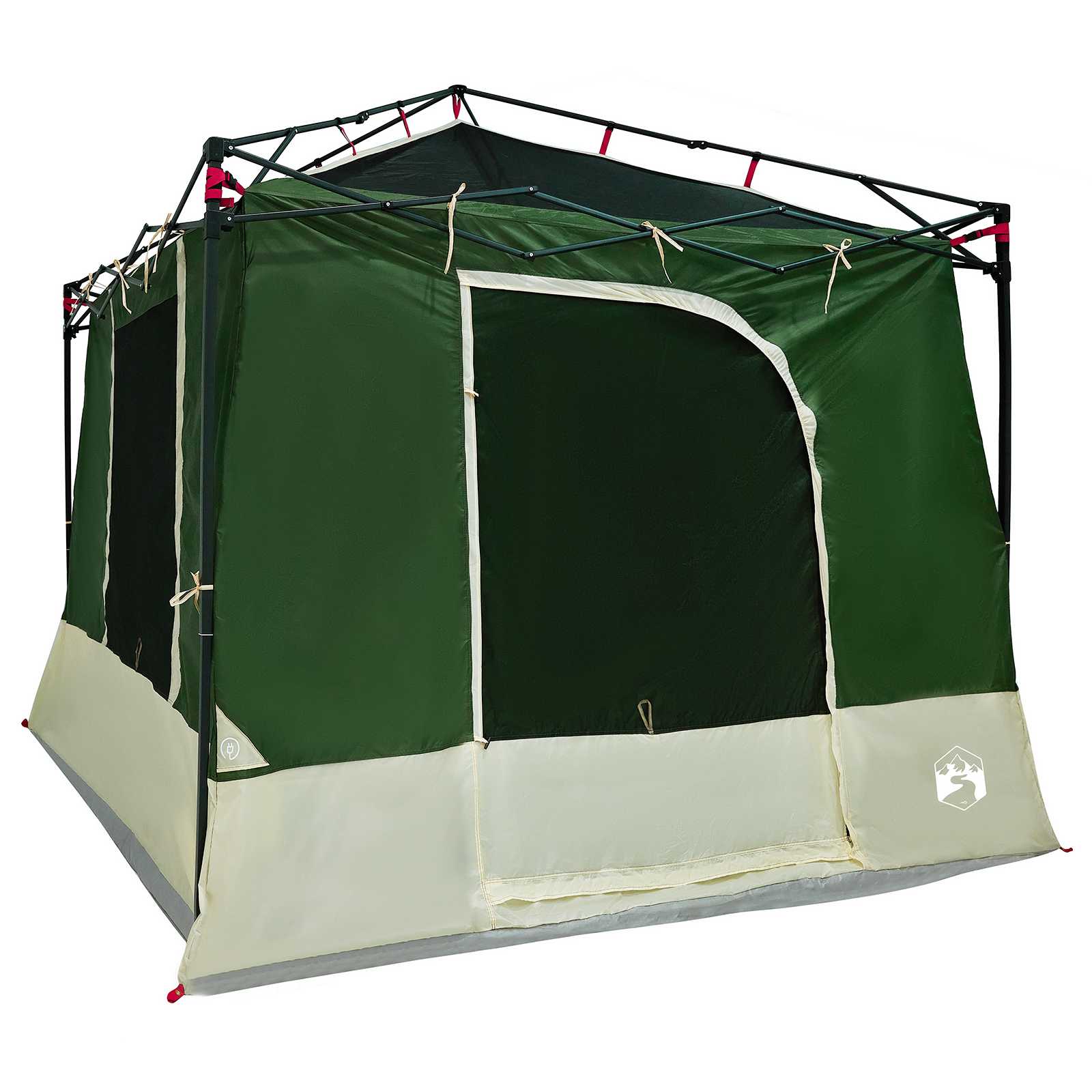 Camping-Zelt-Set mit Dach 2 pcs Grün Taffeta und Stoff