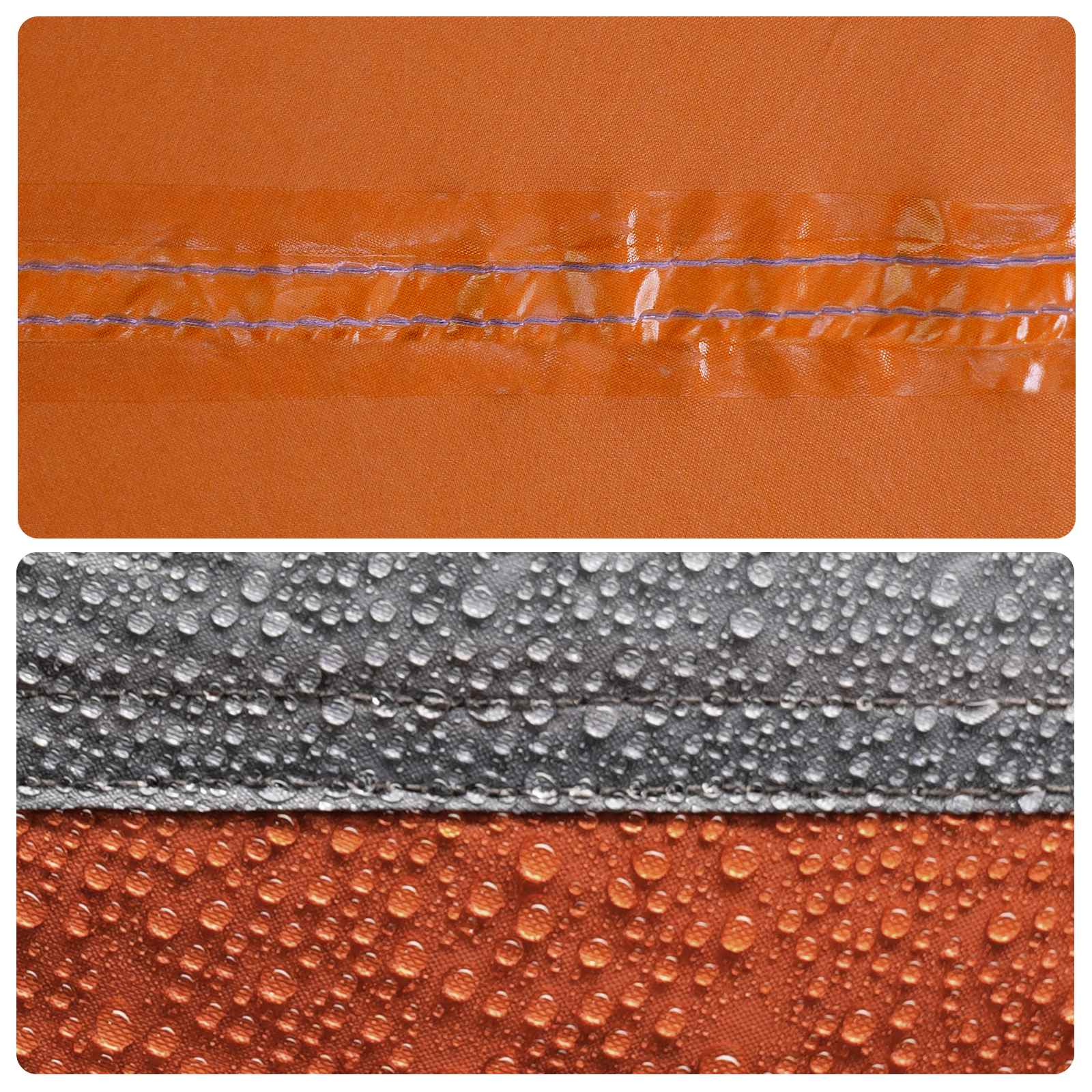 Camping-Zelt-Set mit Dach 2 pcs Orange Taffeta und Stoff