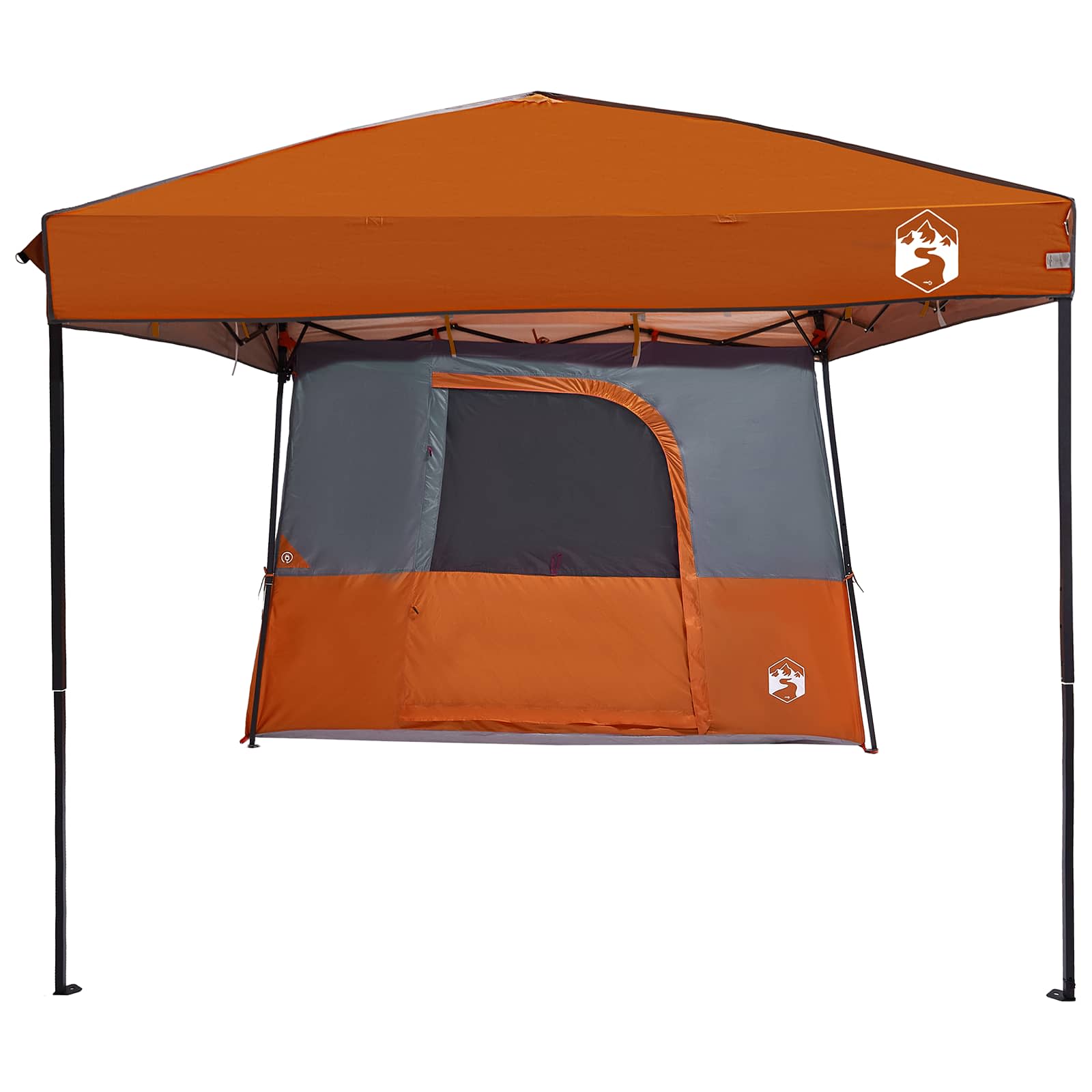 Camping-Zelt-Set mit Dach 2 pcs Orange Taffeta und Stoff