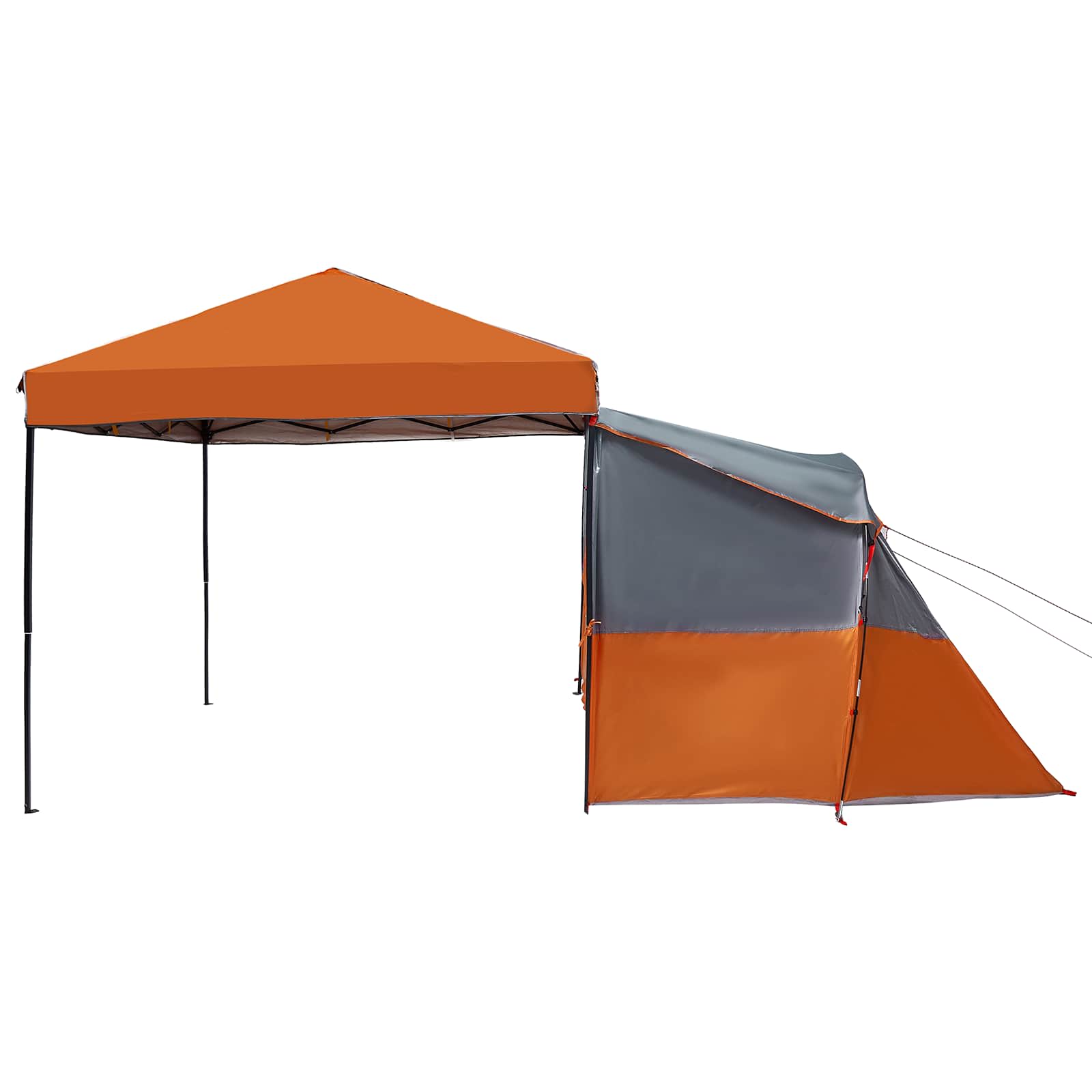 Camping-Zelt-Set mit Dach 2 pcs Orange Taffeta und Stoff