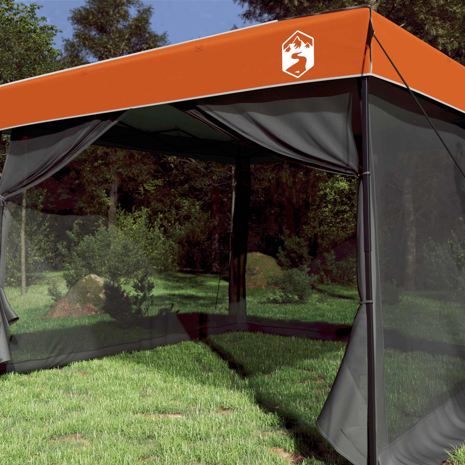 Camping-Zelt-Set 2 pcs Grau und Orange Taffeta und Stoff