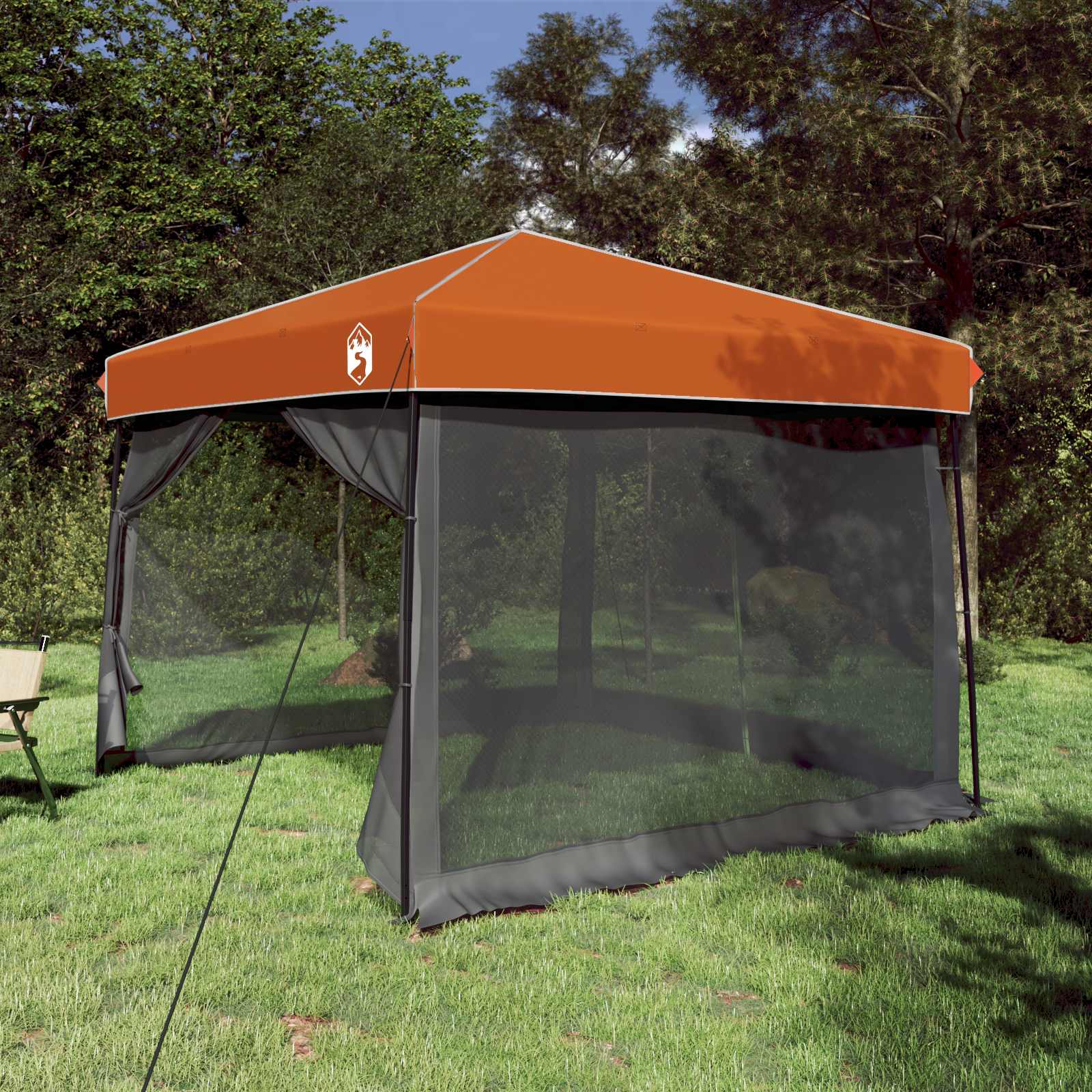 Camping-Zelt-Set 2 pcs Grau und Orange Taffeta und Stoff