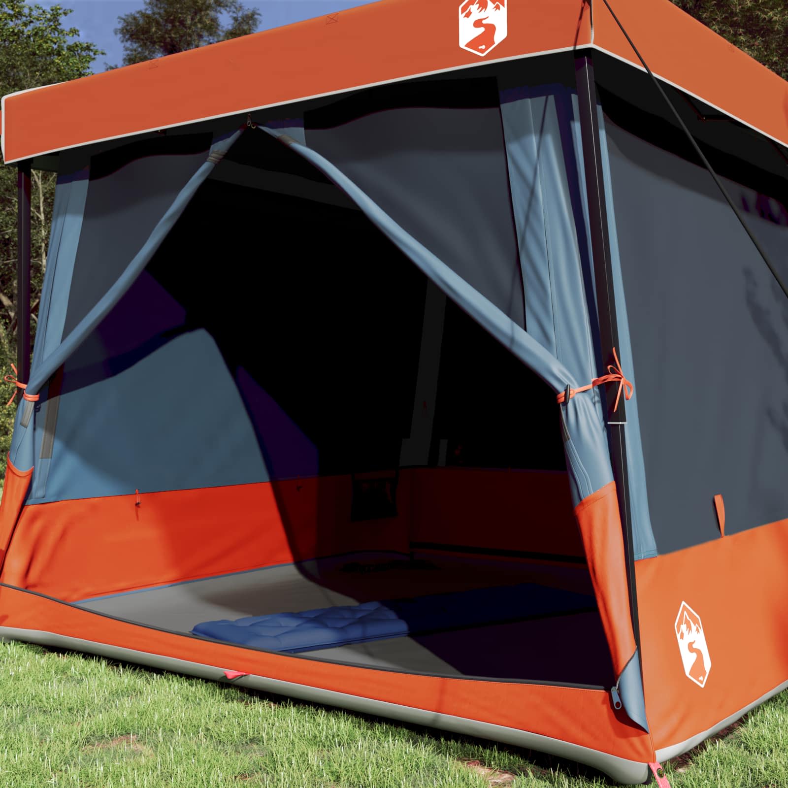 Camping-Zelt-Set 2 pcs Grau und Orange Taffeta und Stoff