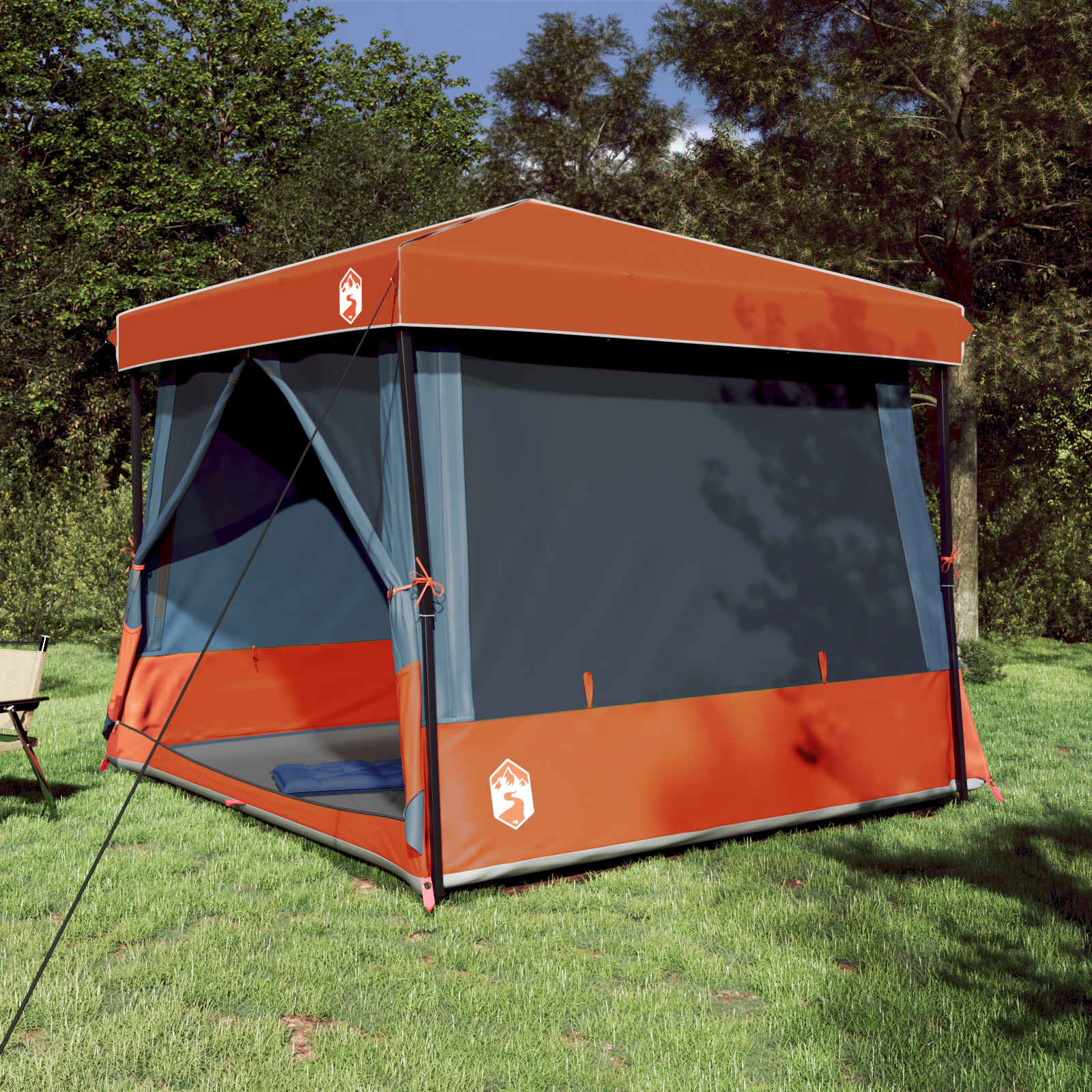Camping-Zelt-Set 2 pcs Grau und Orange Taffeta und Stoff