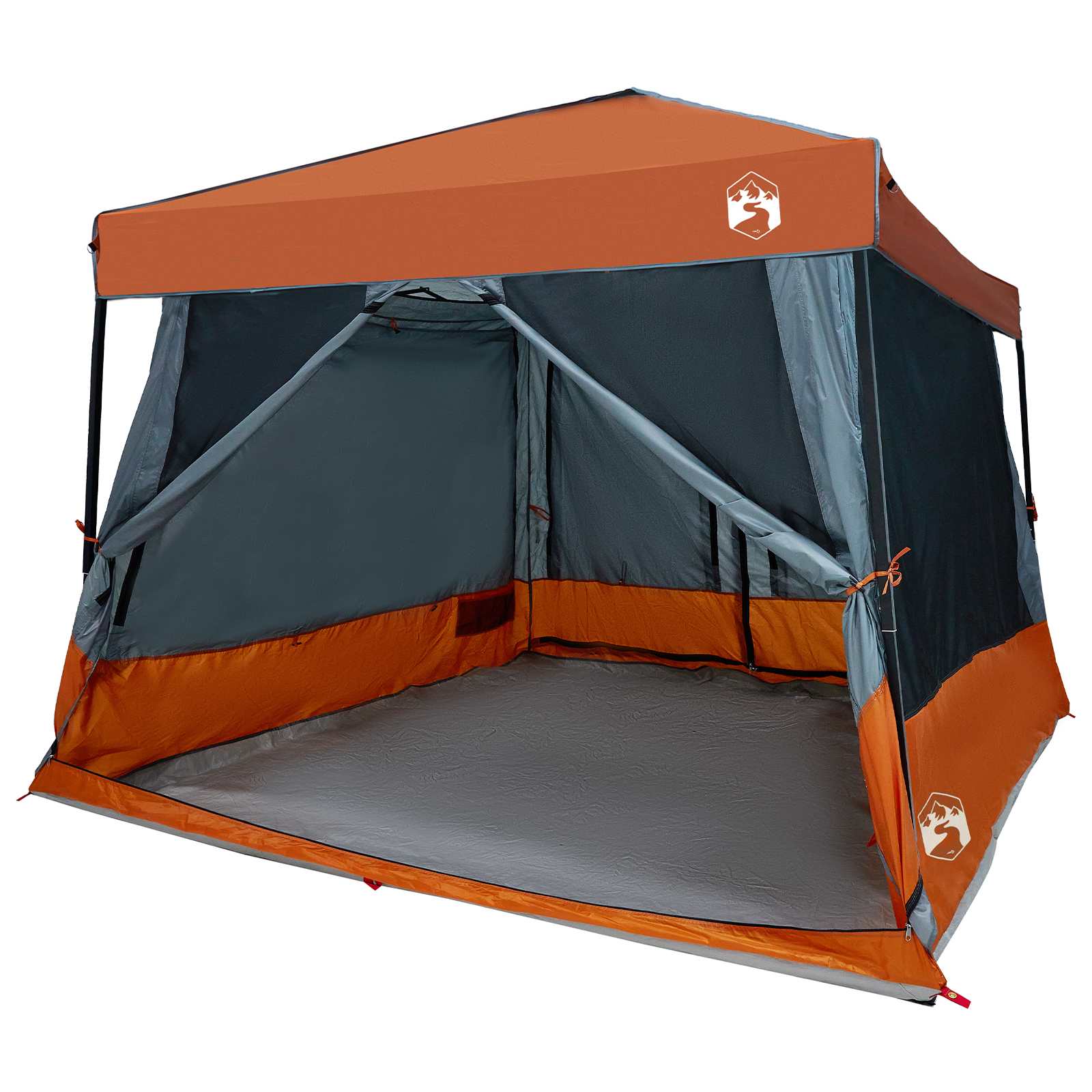 Camping-Zelt-Set 2 pcs Grau und Orange Taffeta und Stoff