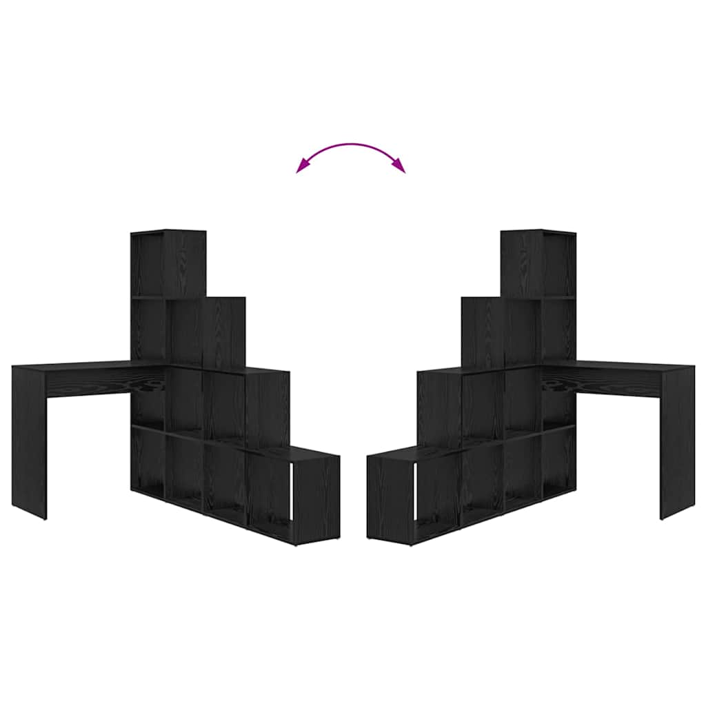Eck-Schreibtisch Schwarz Eichen-Optik 101,5 x 149,5 x 149,5 cm
