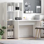 Schreibtisch mit Regal Weiß 138,5 x 55 x 143 cm Holzwerkstoff