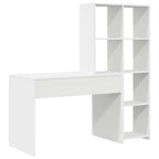Schreibtisch mit Regal Weiß 138,5 x 55 x 143 cm Holzwerkstoff