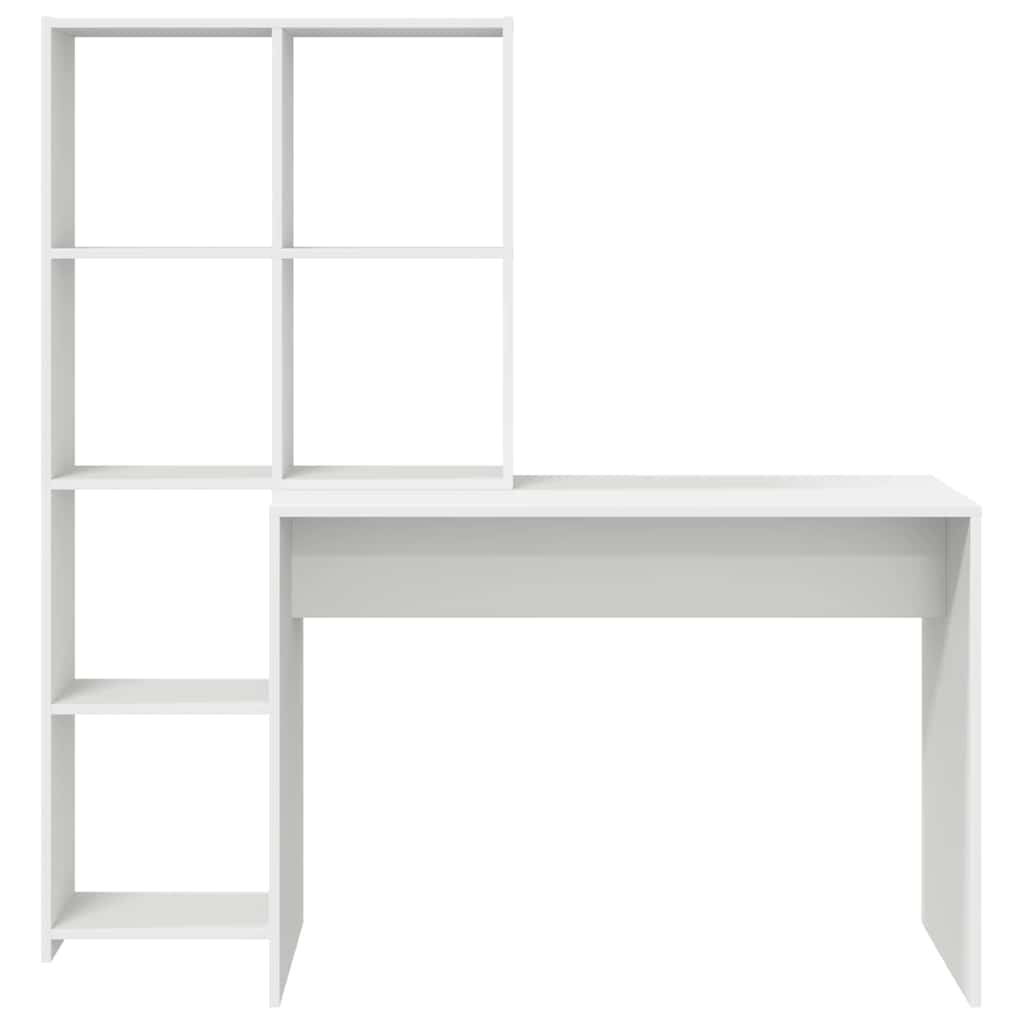 Schreibtisch mit Regal Weiß 138,5 x 55 x 143 cm Holzwerkstoff