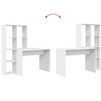 Schreibtisch mit Regal Weiß 138,5 x 55 x 143 cm Holzwerkstoff