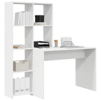Schreibtisch mit Regal Weiß 138,5 x 55 x 143 cm Holzwerkstoff