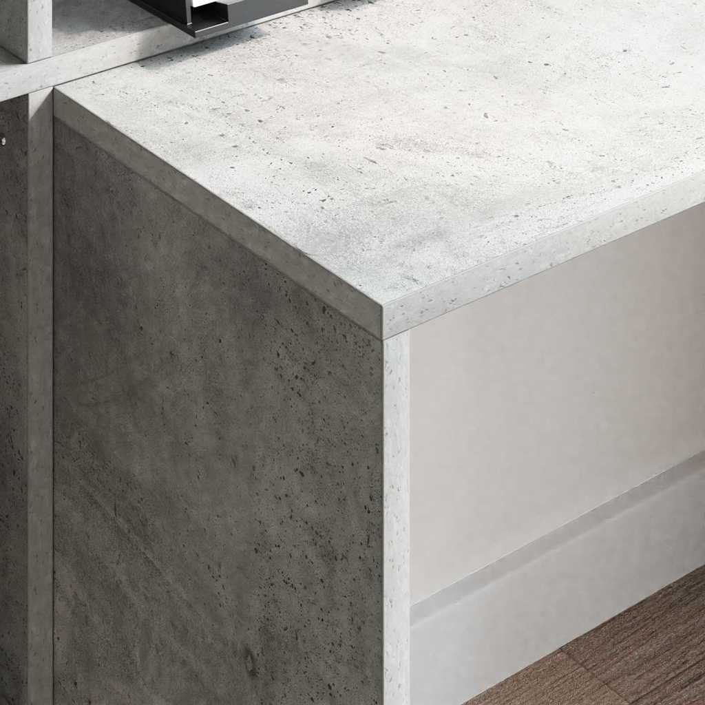 Schreibtisch Beton Grau 138,5 x 55 x 143 cm Holzwerkstoff