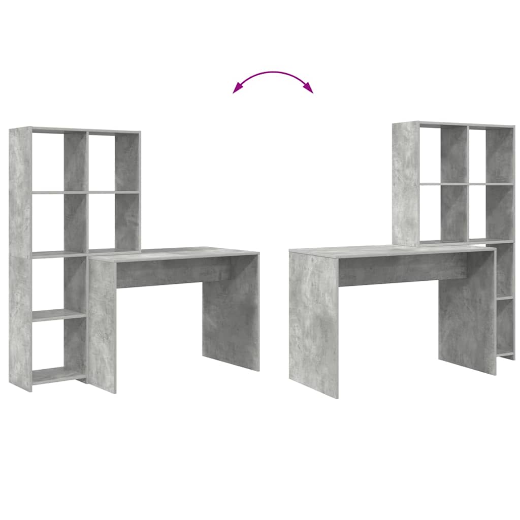 Schreibtisch Beton Grau 138,5 x 55 x 143 cm Holzwerkstoff