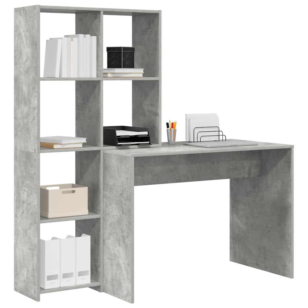 Schreibtisch Beton Grau 138,5 x 55 x 143 cm Holzwerkstoff