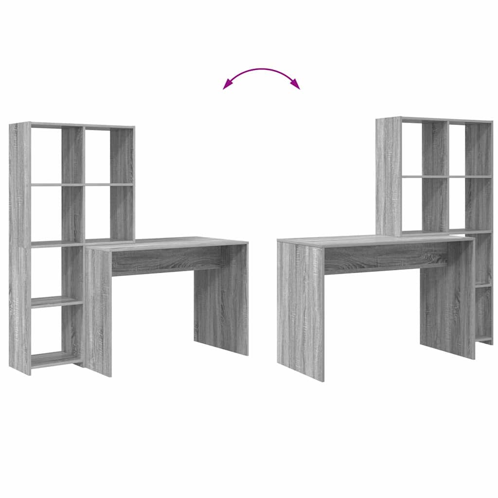 Schreibtisch Graues Sonoma 138,5 x 55 x 143 cm Holzwerkstoff