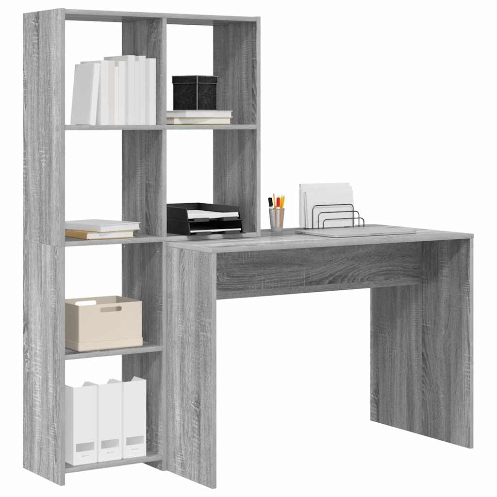 Schreibtisch Graues Sonoma 138,5 x 55 x 143 cm Holzwerkstoff