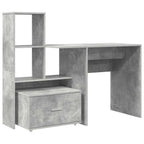 Schreibtisch Beton Grau 131,5 x 50 x 106,5 cm Holzwerkstoff