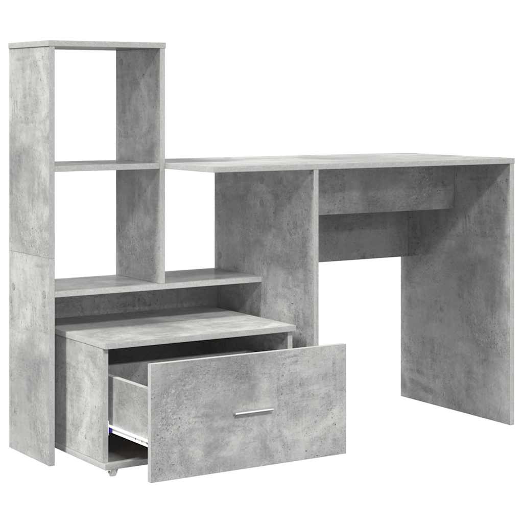 Schreibtisch Beton Grau 131,5 x 50 x 106,5 cm Holzwerkstoff