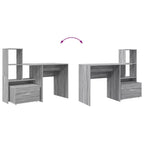 Schreibtisch Graues Sonoma 131,5 x 50 x 106,5 cm Holzwerkstoff