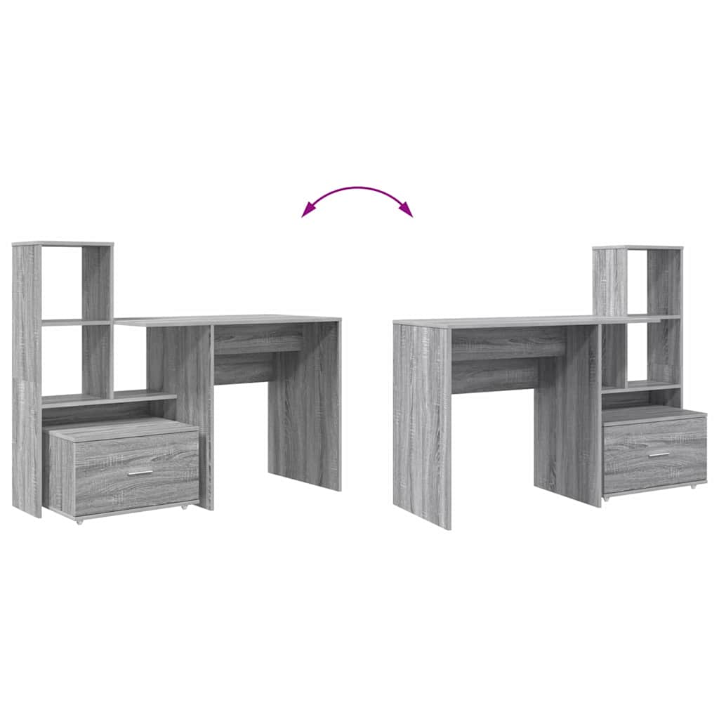 Schreibtisch Graues Sonoma 131,5 x 50 x 106,5 cm Holzwerkstoff