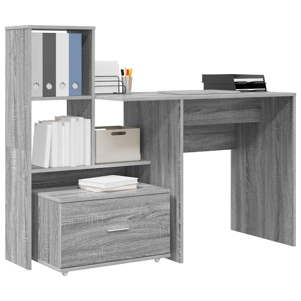 Schreibtisch Graues Sonoma 131,5 x 50 x 106,5 cm Holzwerkstoff