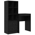 Schreibtisch mit Schubladen 2 pcs Schwarz Eichen-Optik