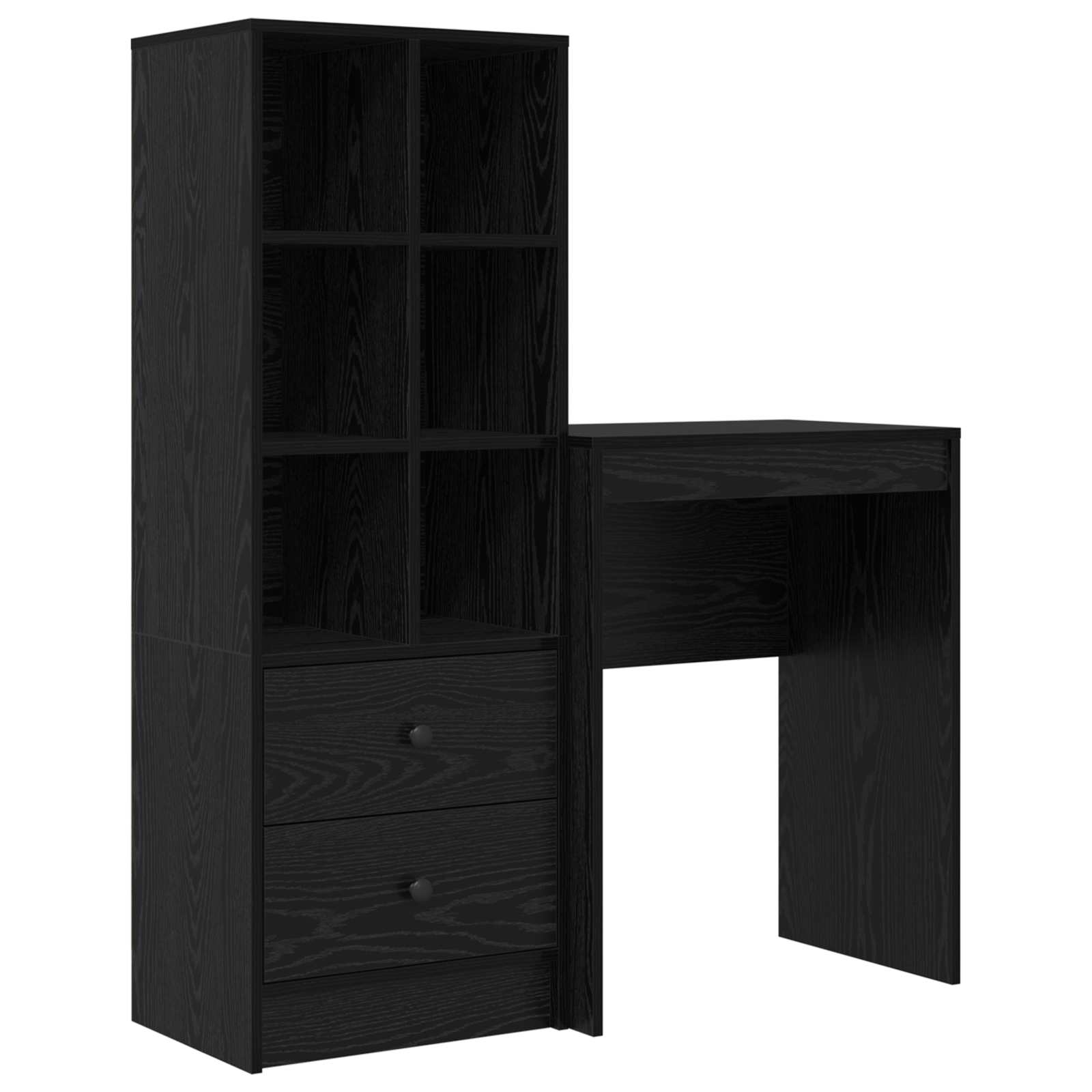 Schreibtisch mit Schubladen 2 pcs Schwarz Eichen-Optik