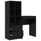 Schreibtisch mit Schubladen 2 pcs Schwarz Eichen-Optik