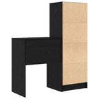 Schreibtisch mit Schubladen 2 pcs Schwarz Eichen-Optik