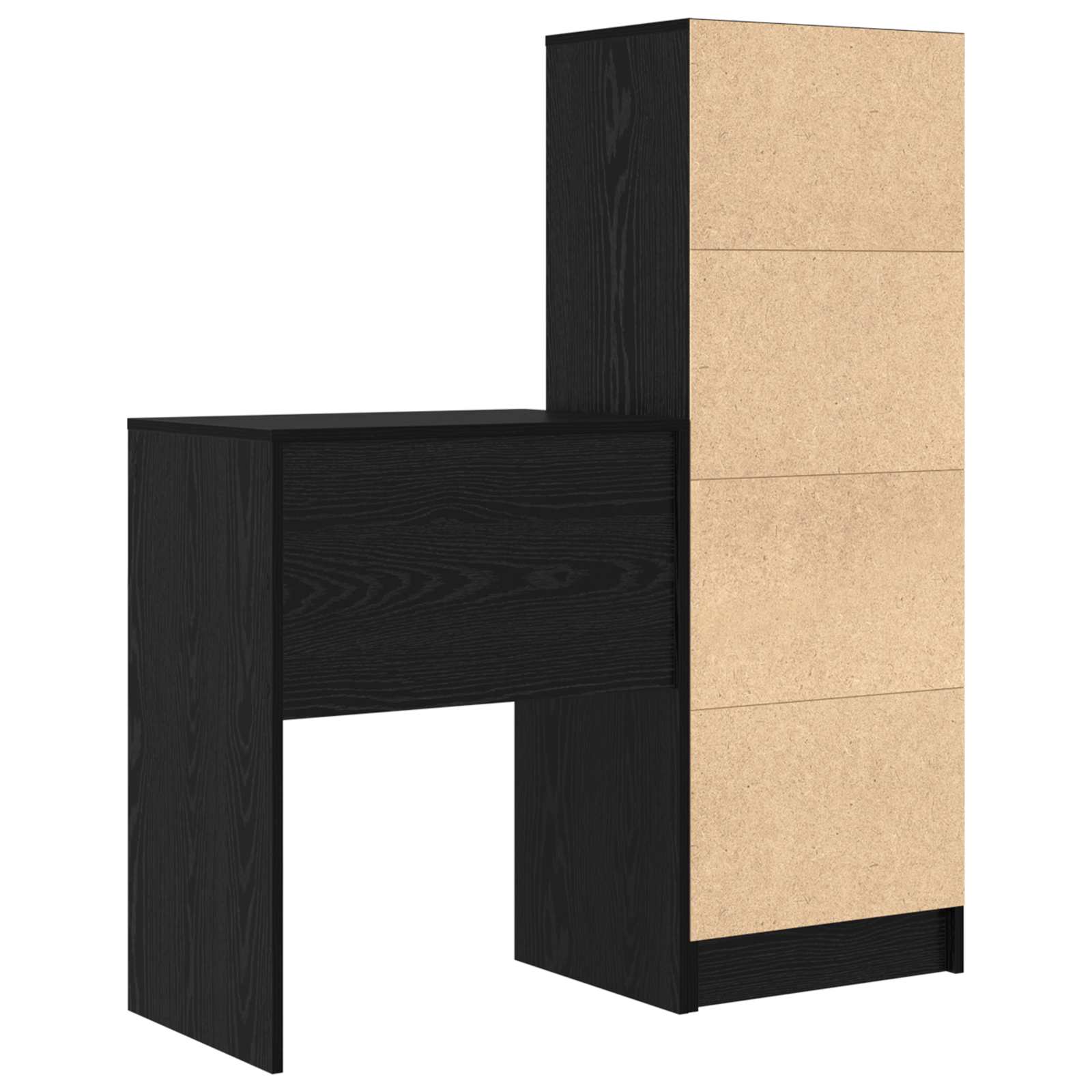 Schreibtisch mit Schubladen 2 pcs Schwarz Eichen-Optik