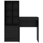 Schreibtisch mit Schubladen 2 pcs Schwarz Eichen-Optik