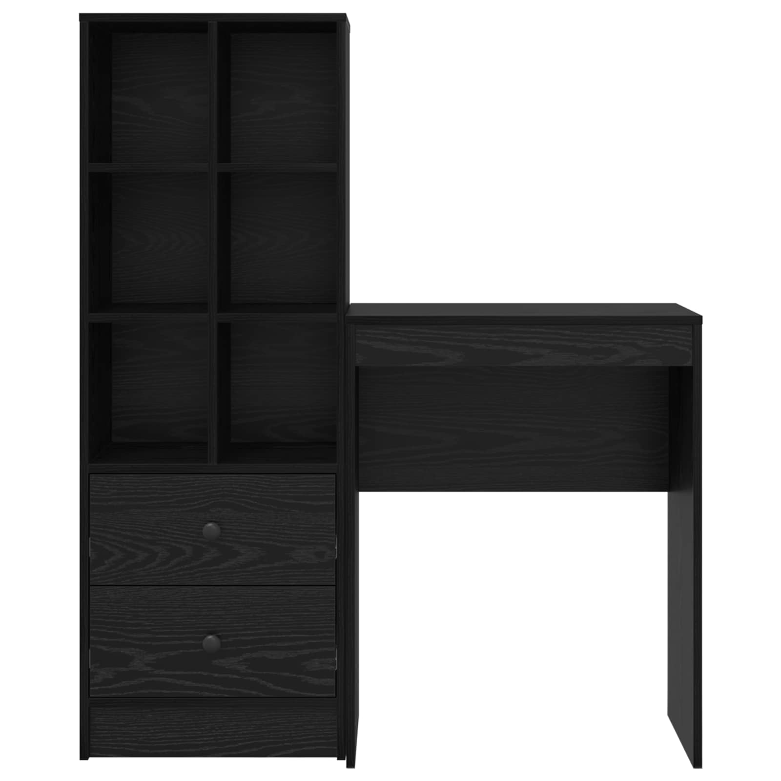 Schreibtisch mit Schubladen 2 pcs Schwarz Eichen-Optik