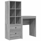 Schreibtisch mit Schubladen mit Regal 2 pcs Graues Sonoma