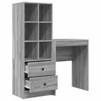 Schreibtisch mit Schubladen mit Regal 2 pcs Graues Sonoma