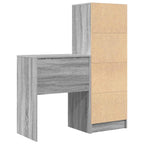 Schreibtisch mit Schubladen mit Regal 2 pcs Graues Sonoma