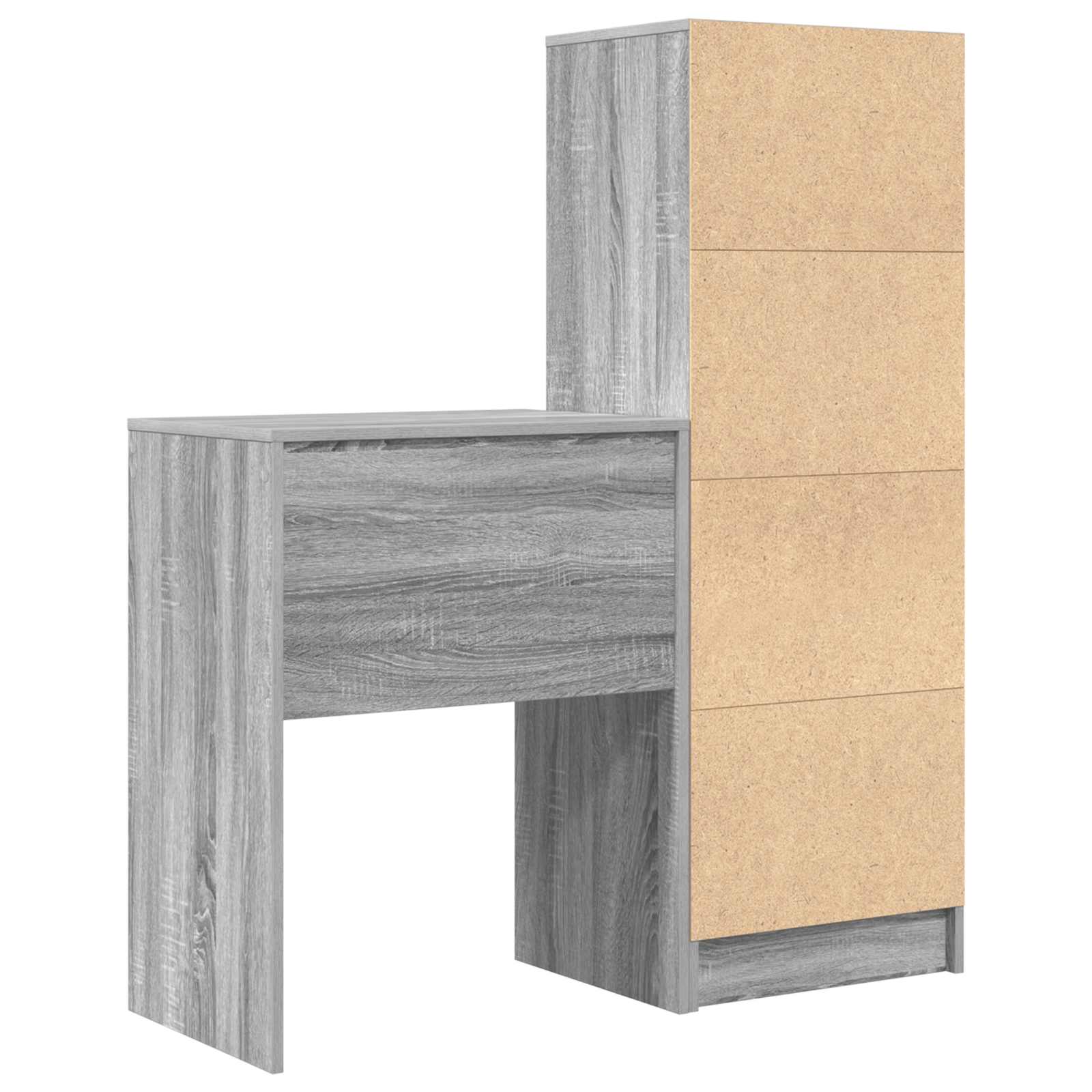 Schreibtisch mit Schubladen mit Regal 2 pcs Graues Sonoma