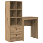Schreibtisch mit Schubladen mit Regal 2 pcs Artisan-Eiche