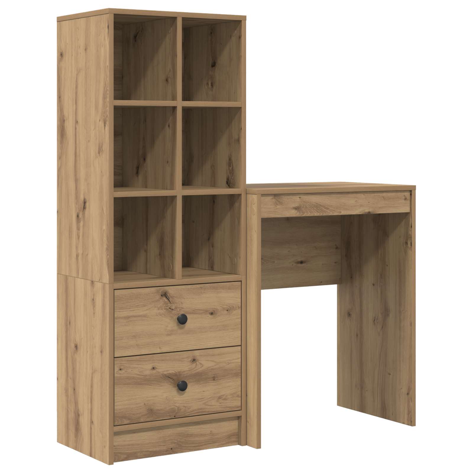 Schreibtisch mit Schubladen mit Regal 2 pcs Artisan-Eiche