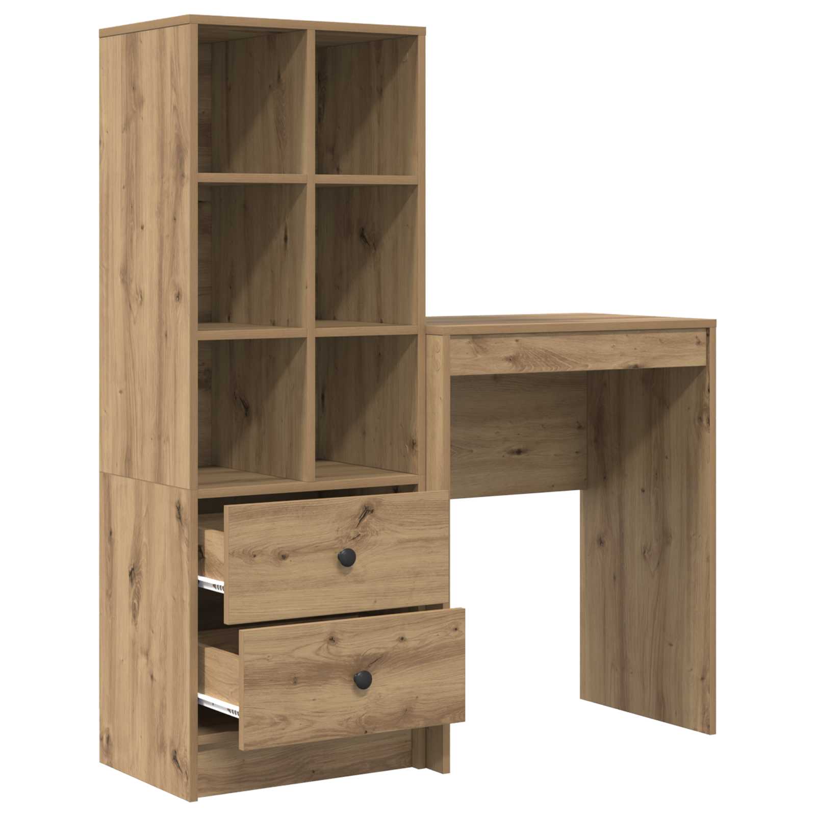 Schreibtisch mit Schubladen mit Regal 2 pcs Artisan-Eiche