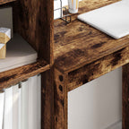 Schreibtisch mit Schubladen mit Regal 2 pcs Geräucherte Eiche