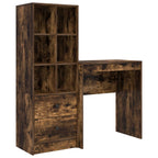 Schreibtisch mit Schubladen mit Regal 2 pcs Geräucherte Eiche