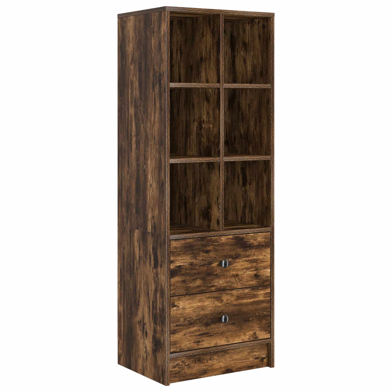 Schreibtisch mit Schubladen mit Regal 2 pcs Geräucherte Eiche