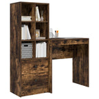 Schreibtisch mit Schubladen mit Regal 2 pcs Geräucherte Eiche
