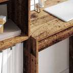 Schreibtisch mit Schubladen mit Regal 2 pcs Altholz