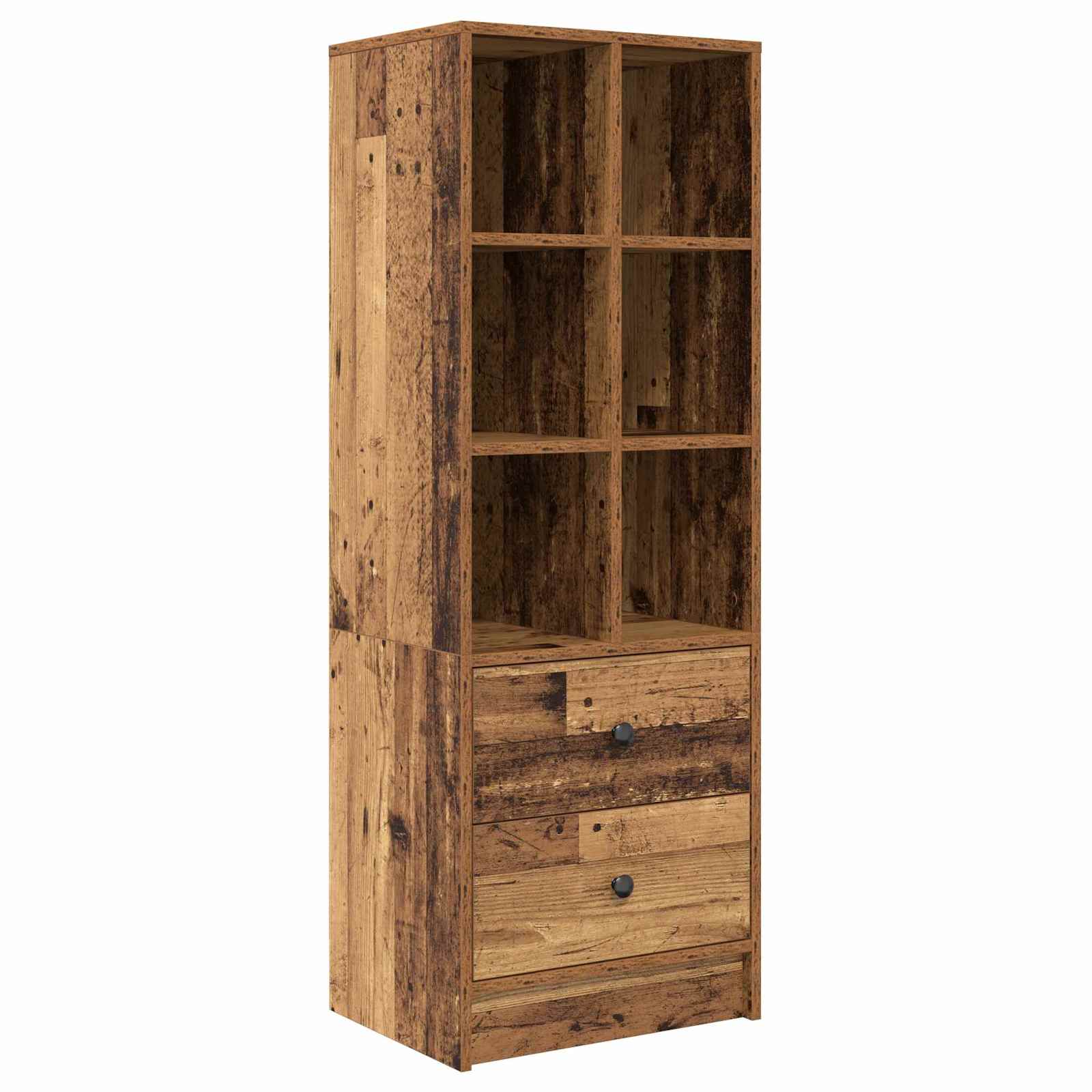 Schreibtisch mit Schubladen mit Regal 2 pcs Altholz