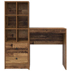 Schreibtisch mit Schubladen mit Regal 2 pcs Altholz